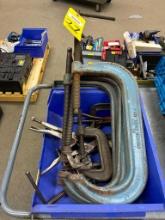 LOT OF C-CLAMPS, assorted sizes