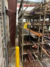 LOT OF RAW MATERIAL, 6-tier, w/ bar stock, pipe stock & sq. stock, assorted (on stackable metal
