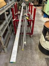 ROLLING MATERIAL STAND, 2-tier, w/ bar stock & round bar, assorted