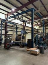 GANTRY CRANE SYSTEM, KNIGHT, 1,500-lb. cap., w/ Harrington elec. chain hoist, 14' x 23 1/2' x
