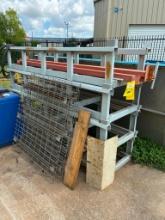 LOT CONSISTING OF: stackable metal material racks, adjustable pallet rack & bin storage stand