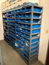 LOT OF ADJUSTABLE METAL SHELVING SECTIONS (APPROX. 20), grey