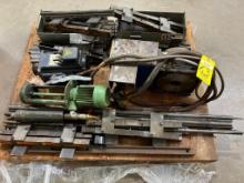 LOT CONSISTING OF: Sudakoma 4th axis, coolant pump, Okuma electric motor, & set-up fixturing,