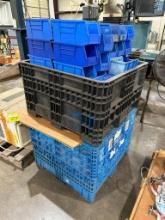 LOT OF PLASTIC TOTES AND BIX BOXES