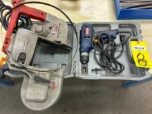 LOT CONSISTING OF: (1) Milwaukee portable bandsaw & (1) Ryobi electric drill