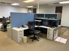COMPLETE OFFICE CONTENTS: desks, tables, chairs, conference room, kitchen contets, cubicles, some