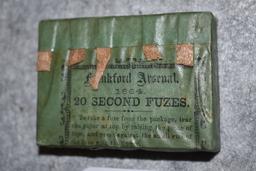Sealed pack of five 20 second artillery fuzes