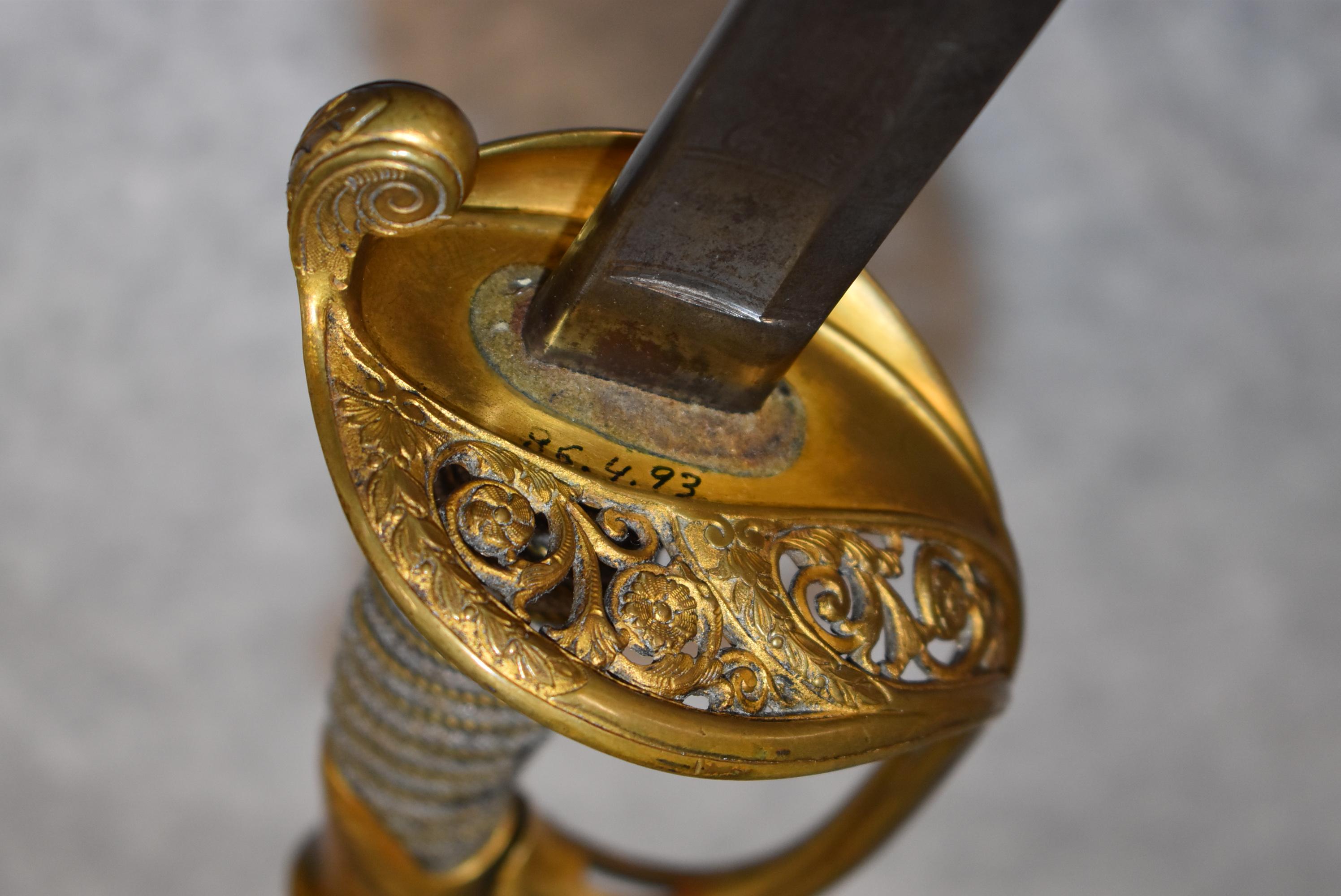 Model 1850 Staff and Field Officer's sword with scabbard