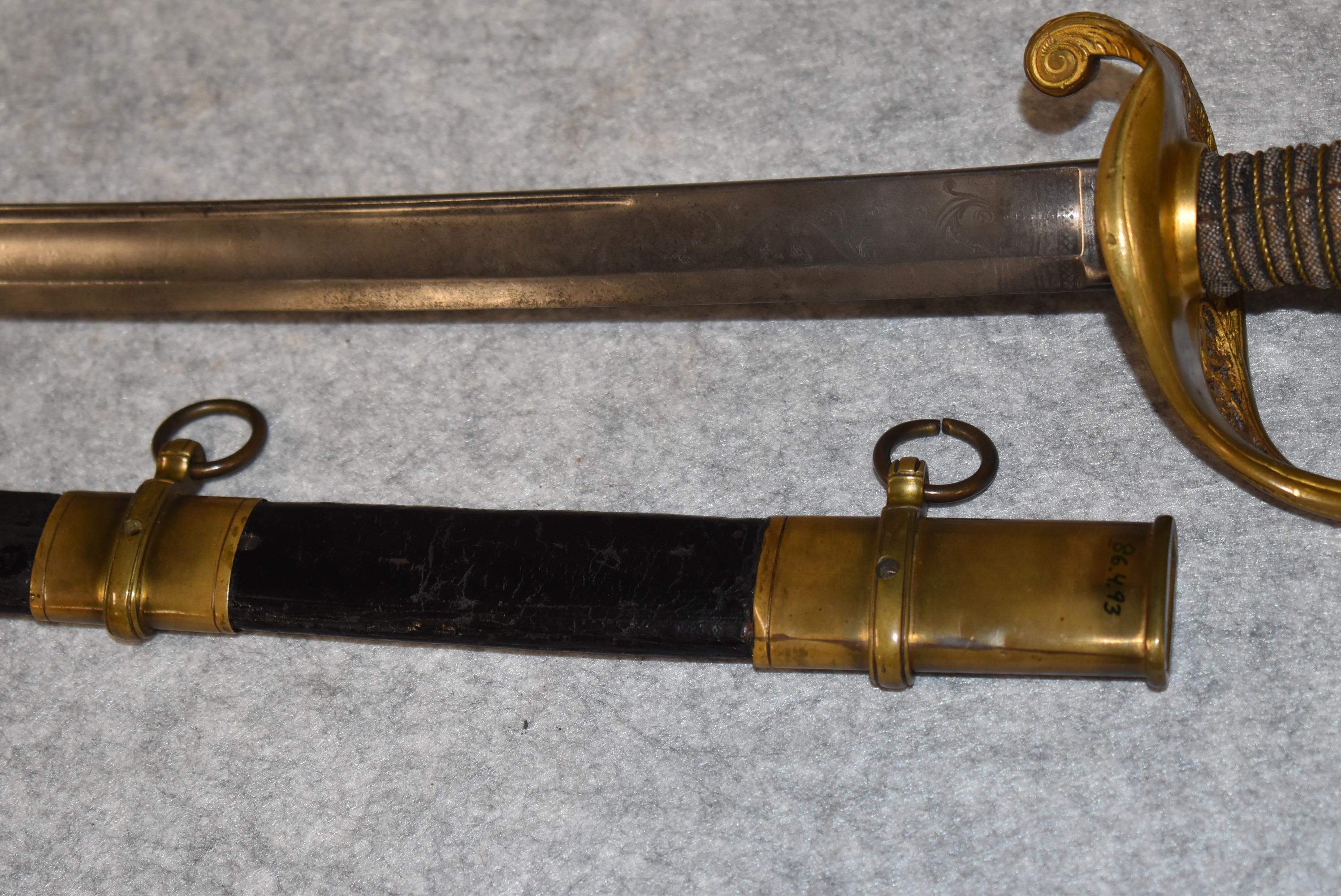 Model 1850 Staff and Field Officer's sword with scabbard