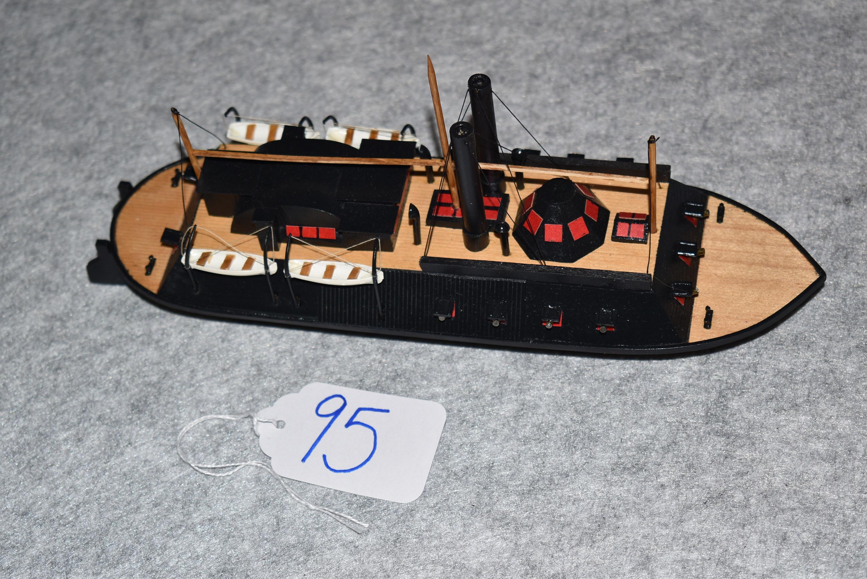 Plastic model of a gun boat