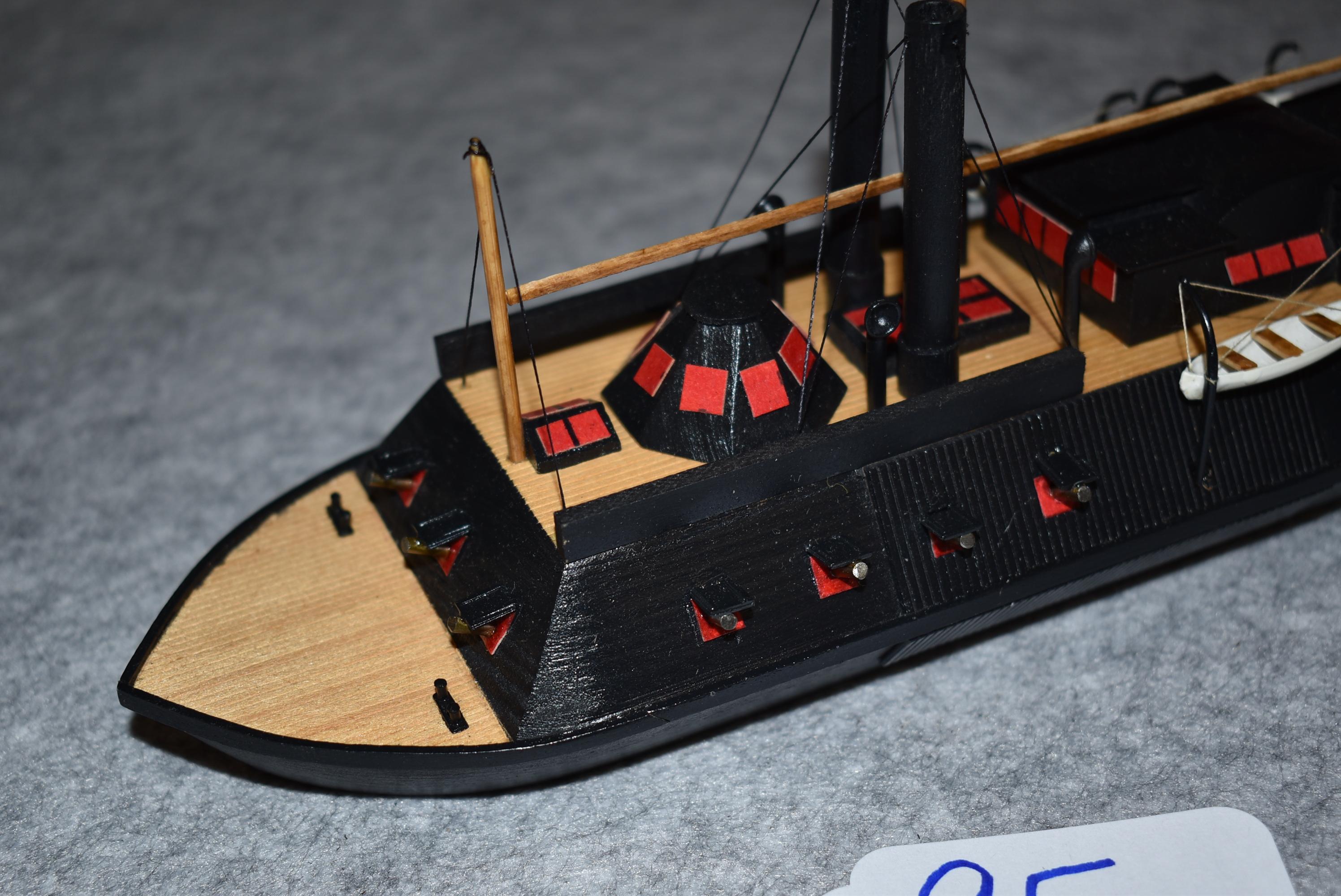 Plastic model of a gun boat