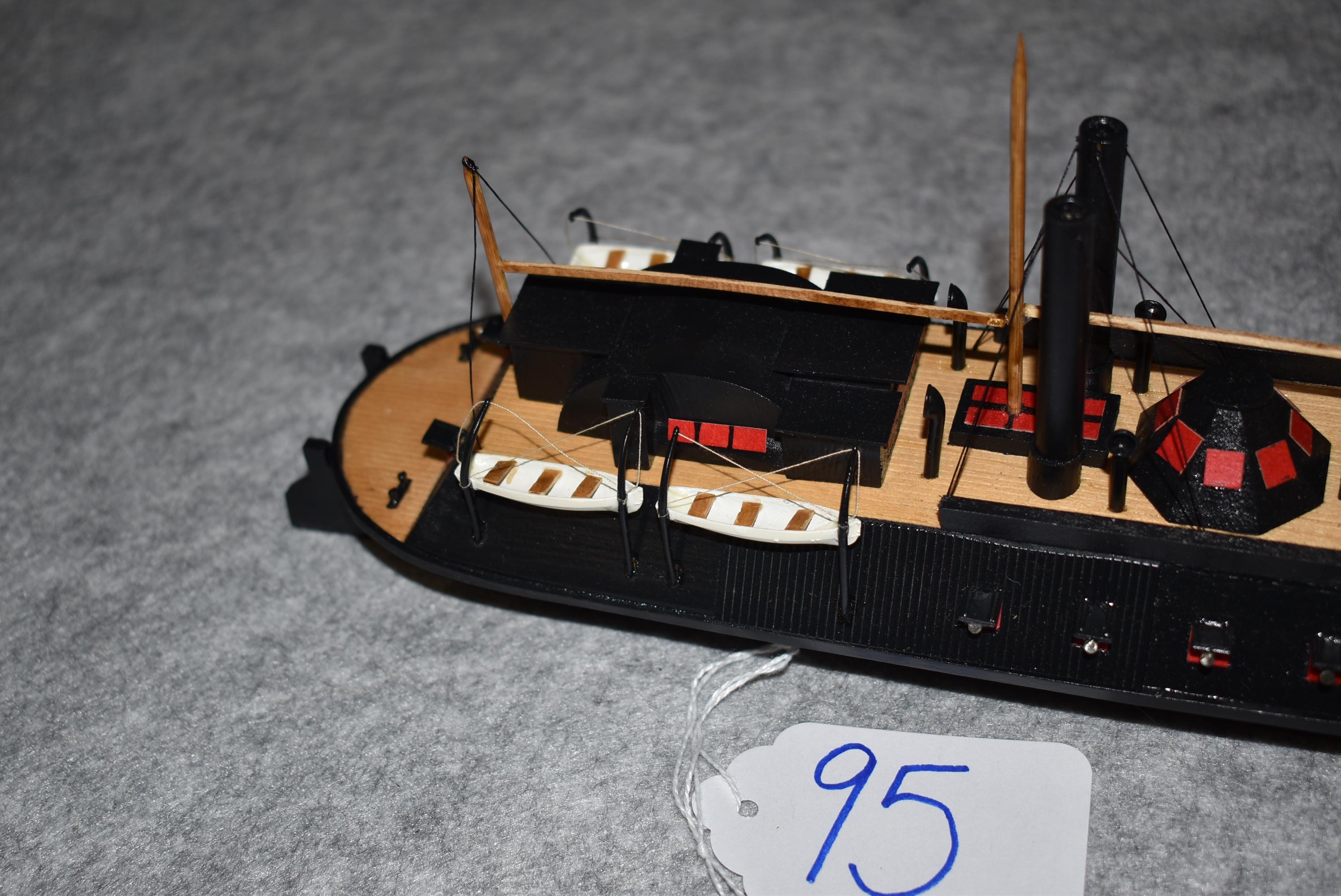 Plastic model of a gun boat