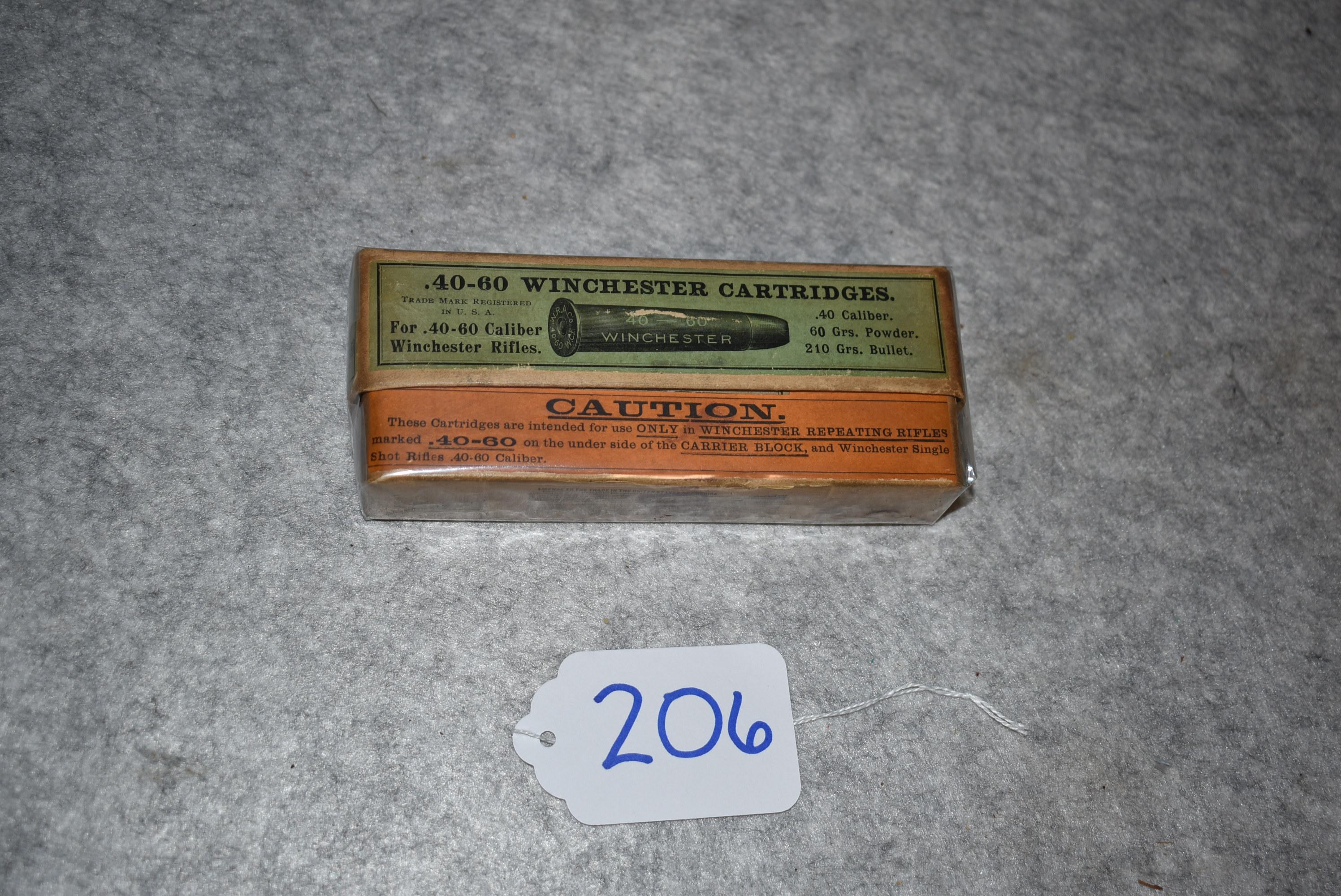 Winchester Repeating Arms Company – .40-60 Winchester Cal. 210 Grs. Cartridges 20ct. Box of Ammo – F
