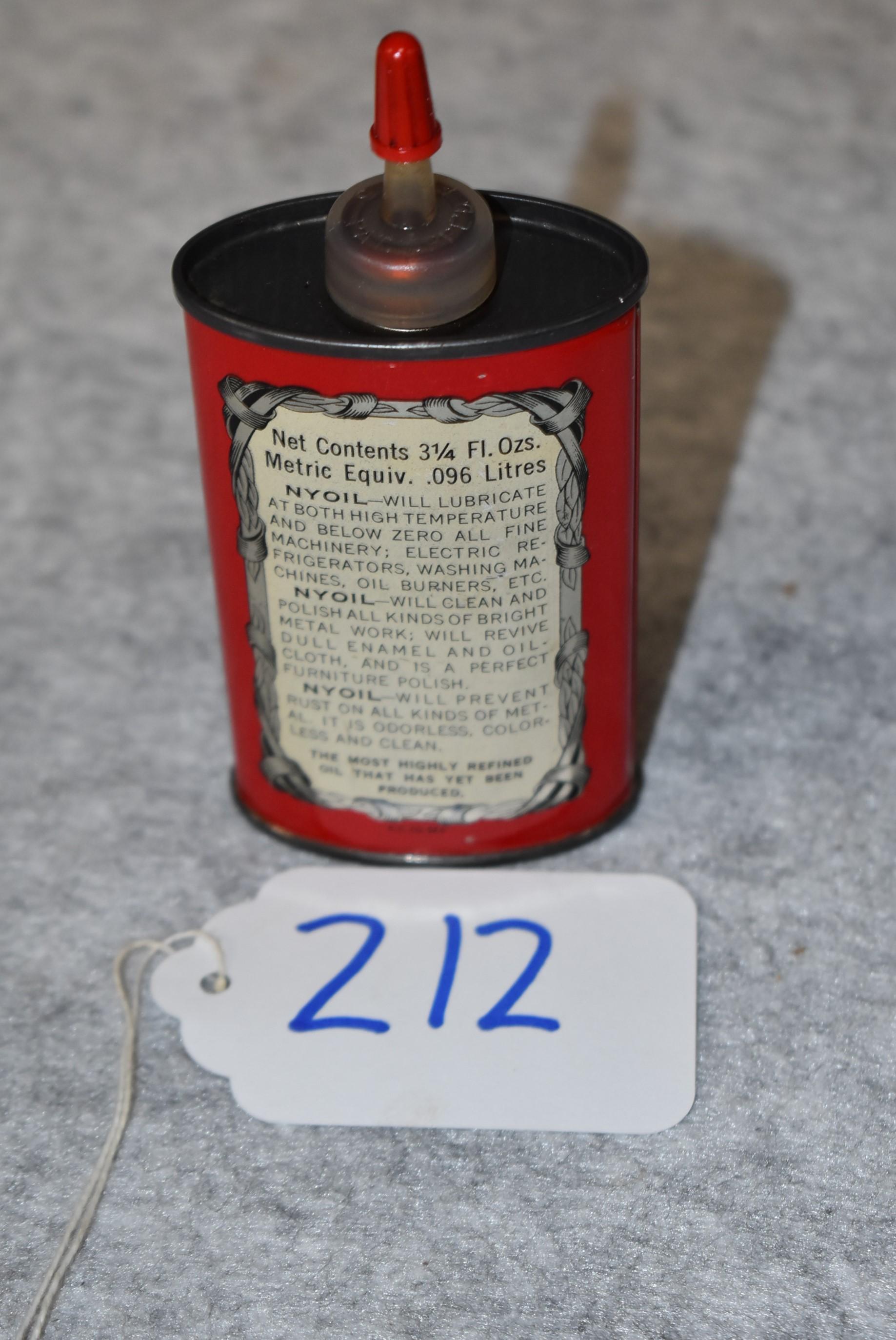 WM. F. Nye, Inc. – Partial 3 ¼ Oz. Can of NYOIL – Red & Silver Color
