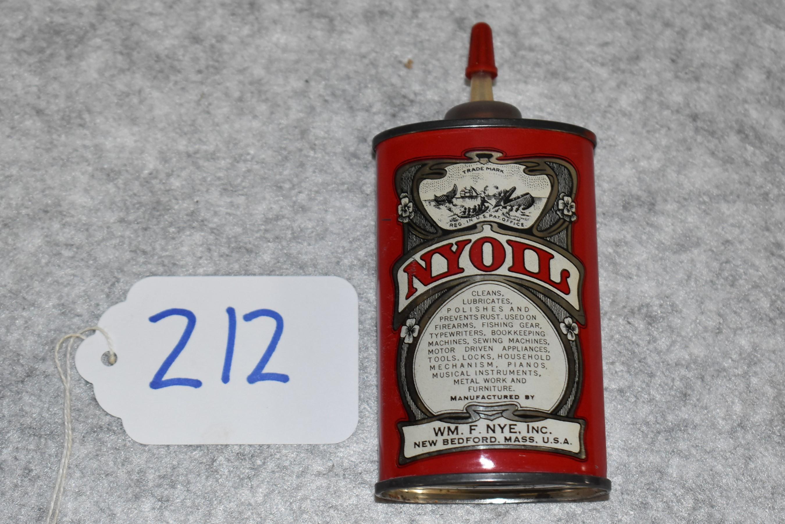 WM. F. Nye, Inc. – Partial 3 ¼ Oz. Can of NYOIL – Red & Silver Color