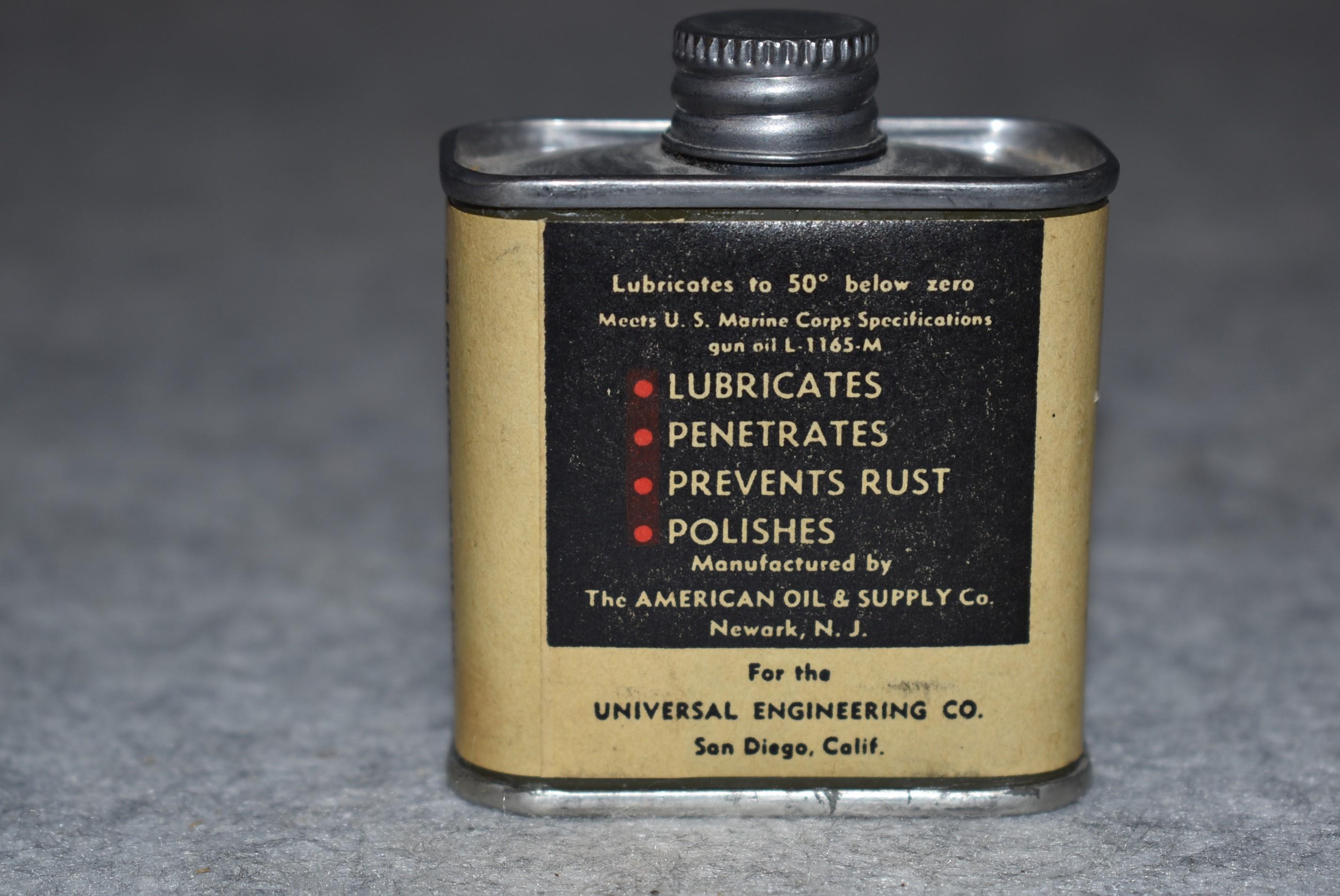 Ol’ Sarge Gun Oil Can – Red/White & Black Color – Appears Full