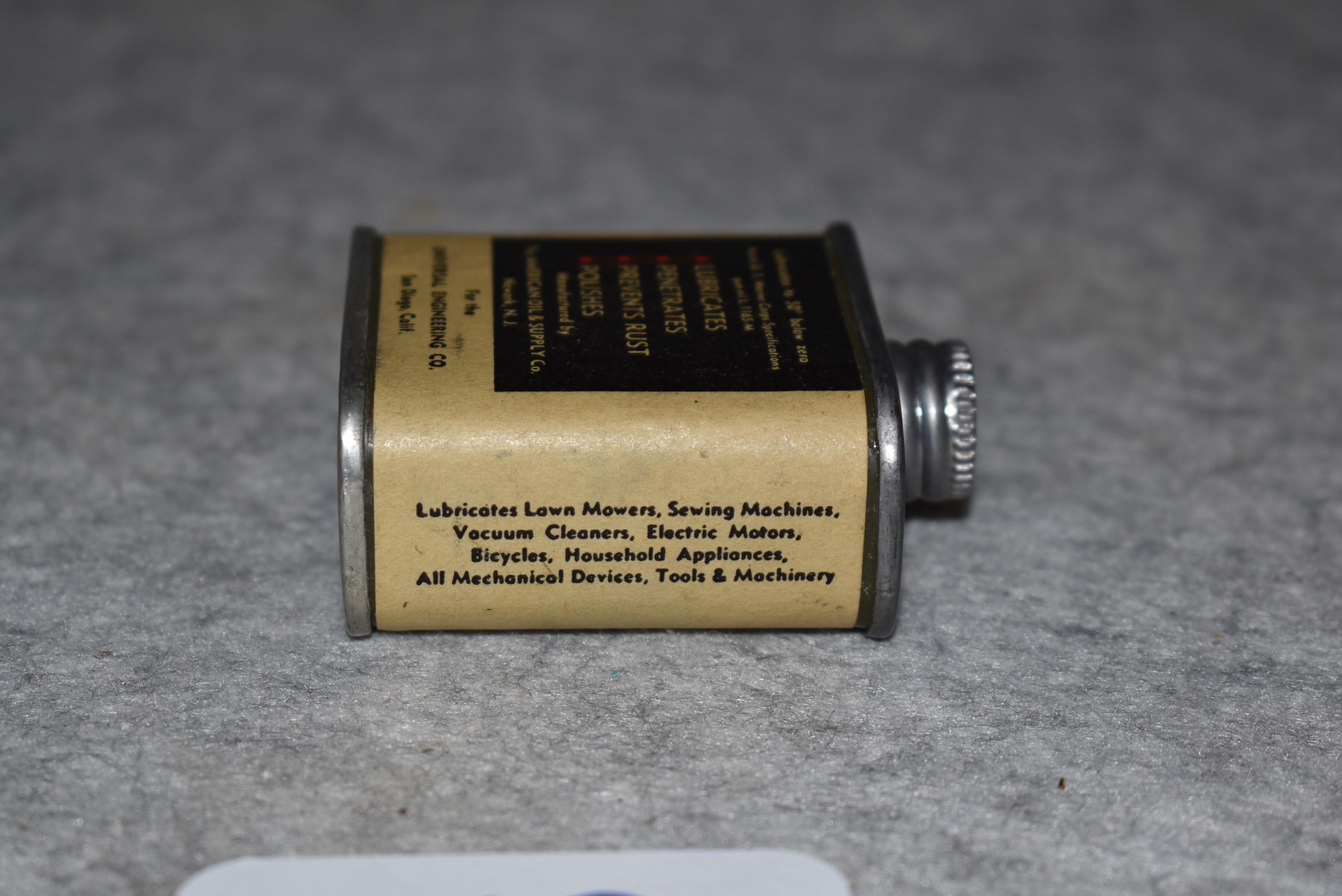 Ol’ Sarge Gun Oil Can – Red/White & Black Color – Appears Full