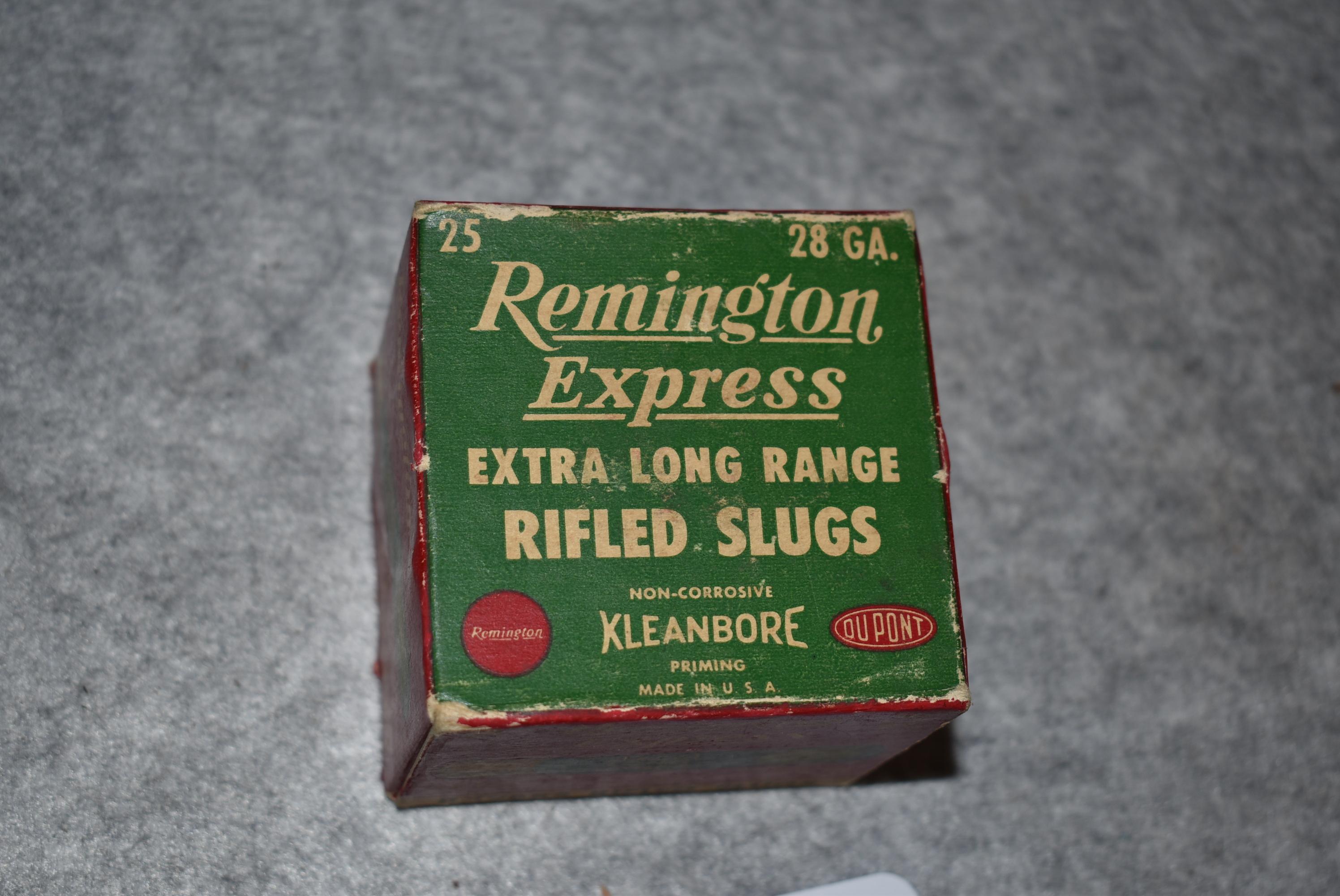 Remington – Express 28ga. 2 ¾” Extra Long Range (RX28RS) Rifled Slugs – ½ Oz. 25ct. Box of Ammo – Fu