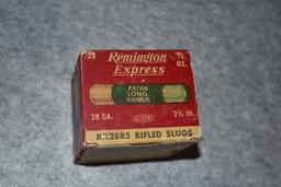 Remington – Express 28ga. 2 ¾” Extra Long Range (RX28RS) Rifled Slugs – ½ Oz. 25ct. Box of Ammo – Fu