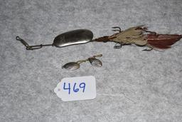 Grouping of 3 Winchester Fishing Lures – 1st is No. 9640 Original Spinner – 2nd is No. 9641 Original