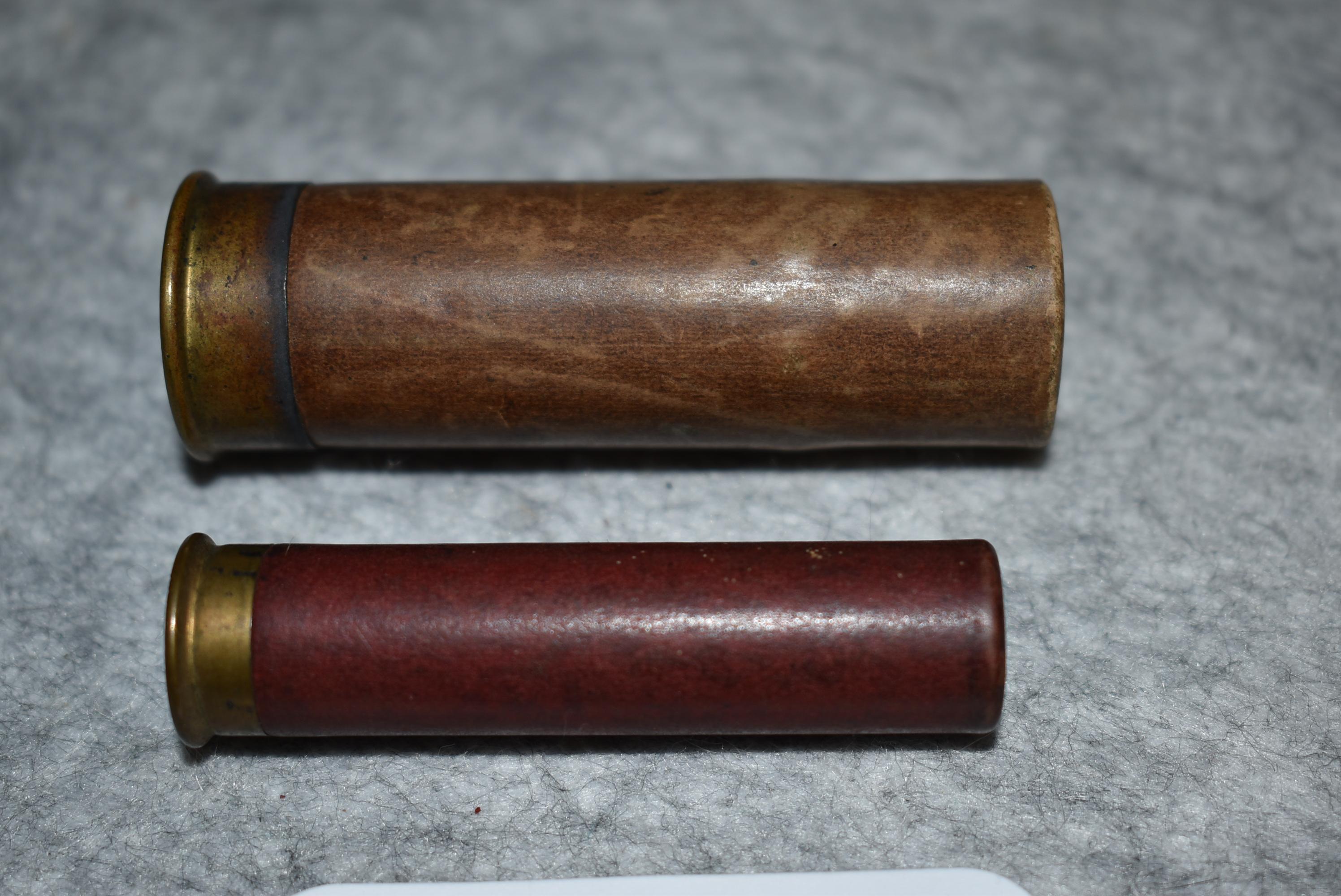Pair of 2 Shot Shells – 1st is WRA Co. 10ga. Rival – 2nd is Rem. 32ga. 14mm Shot Shell