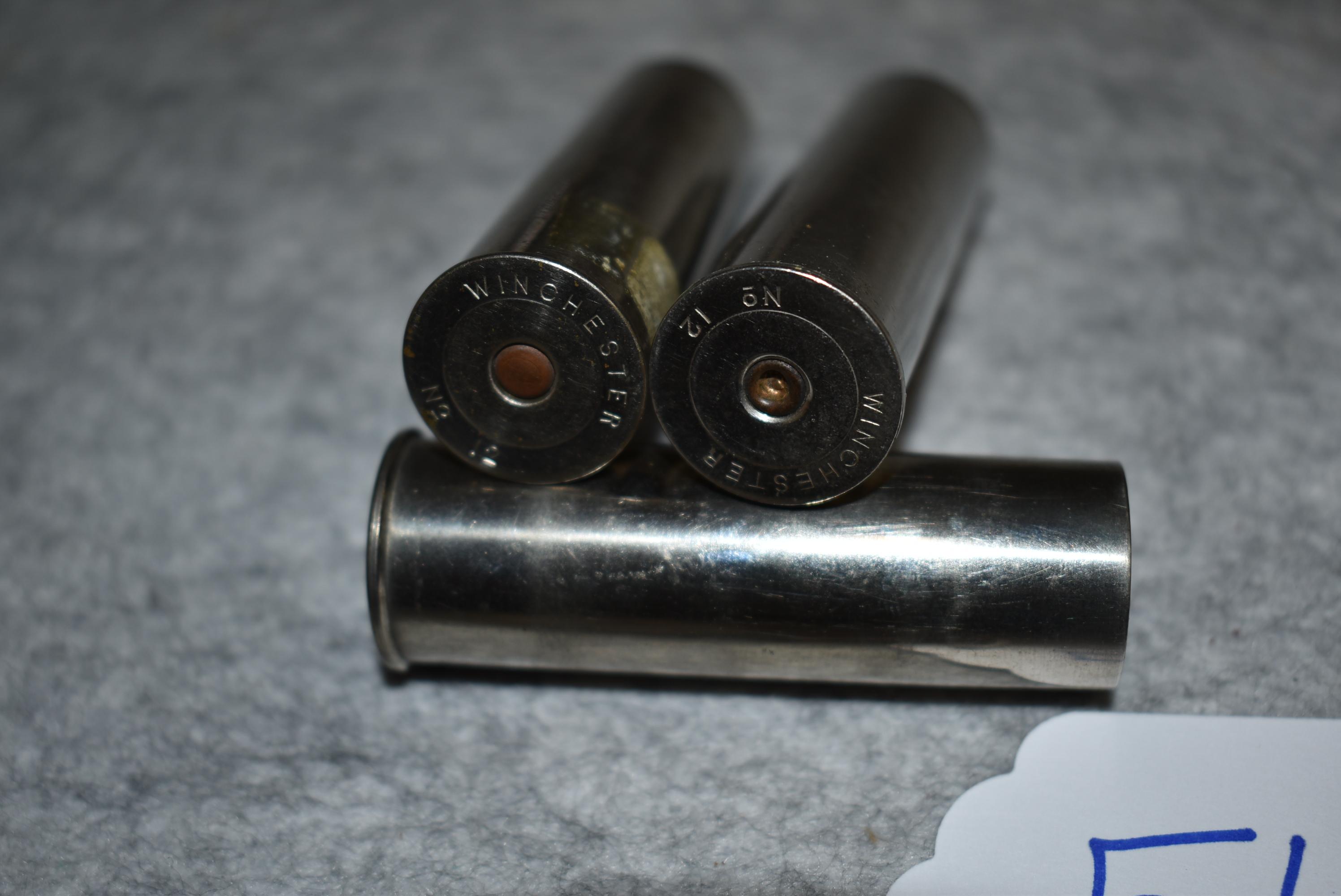 Grouping of Winchester Plated Shot Shells – 1st is 10ga. Shot Shell – 2nd & 3rd is 12ga.