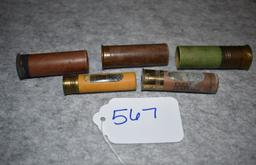 Grouping of 5 Shot Shells – 1st is Winchester 28ga. Repeater Window Shell – 2nd is WRA Co. Selby Ele