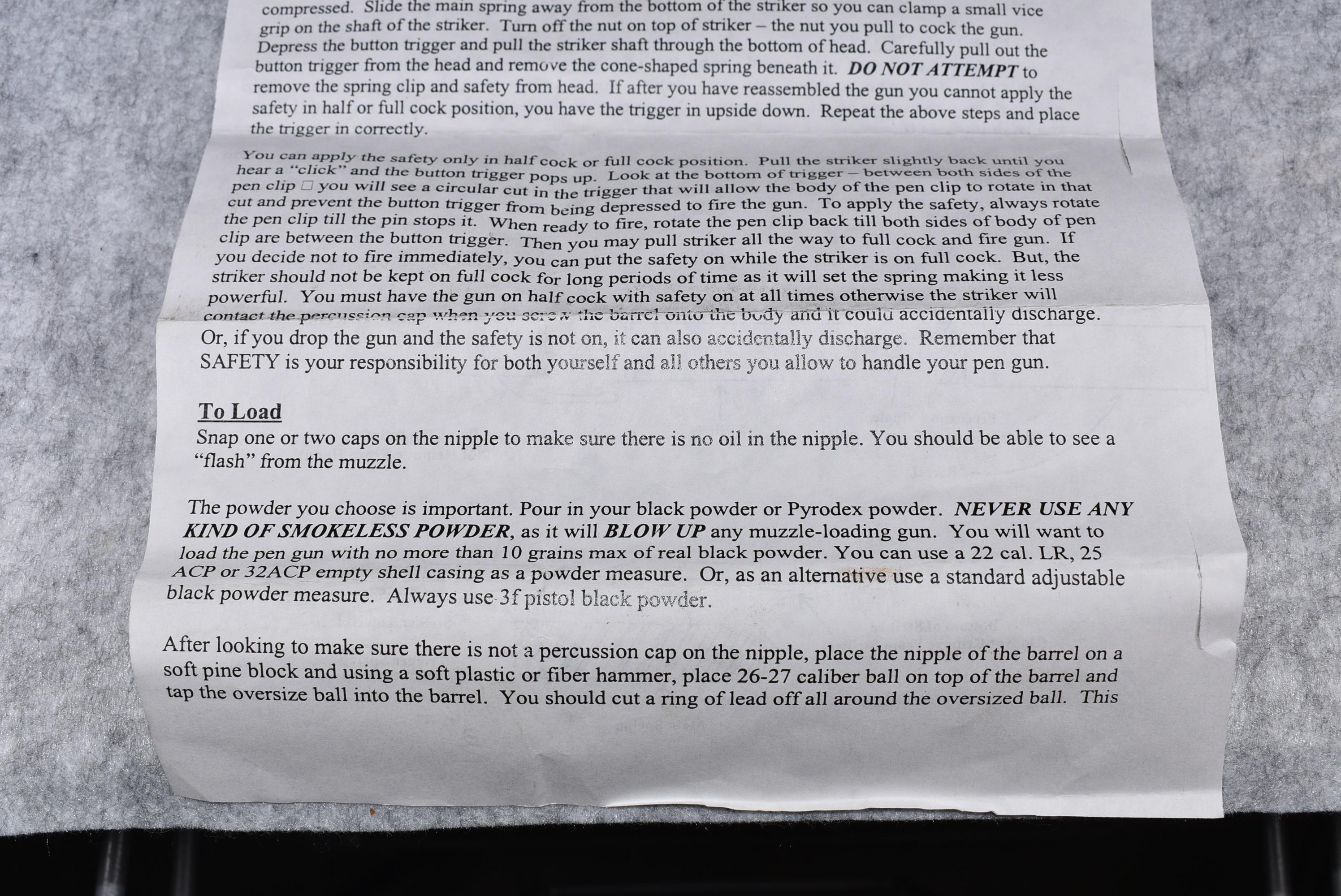 A.F.T. of Burnsville, MN – Muzzleloading Pen Gun