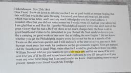 Letter to a Friend in the 38th PA Inf. Dated November 23, 1861