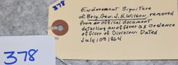 Endorsement Signature of Brig. Gen. J.H. Wilson