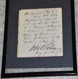 Endorsement Signature of Brig. Gen. J.H. Wilson