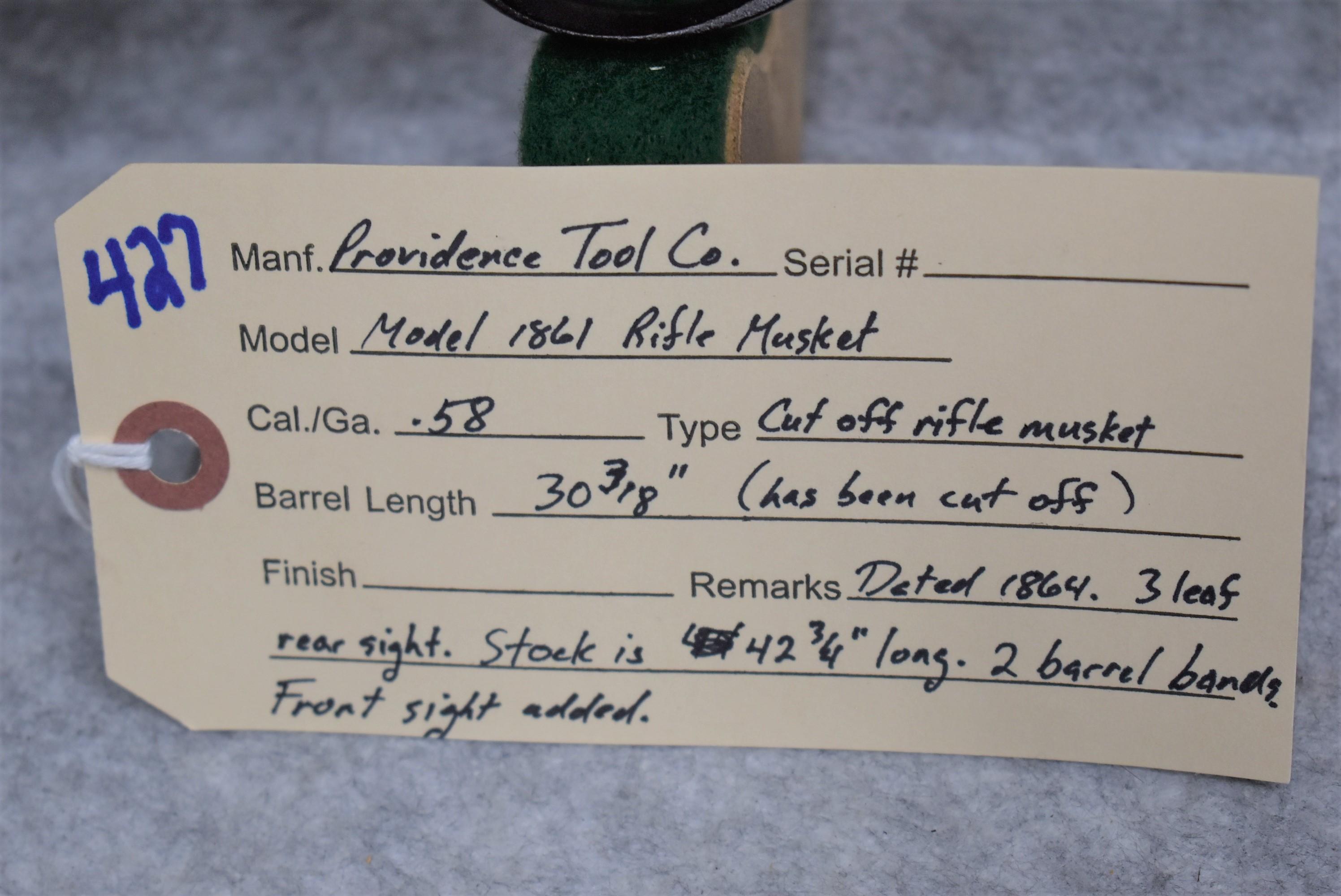 Providence Tool Co. – Contract U.S. Model 1861 – 58 Cal. Rifled Musket