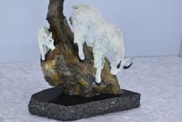 Signed Bronze – “Billy the Kid” of 3 Mountain Goats – By Rick Taylor – 16½” High – Weighs 26.1lbs. –