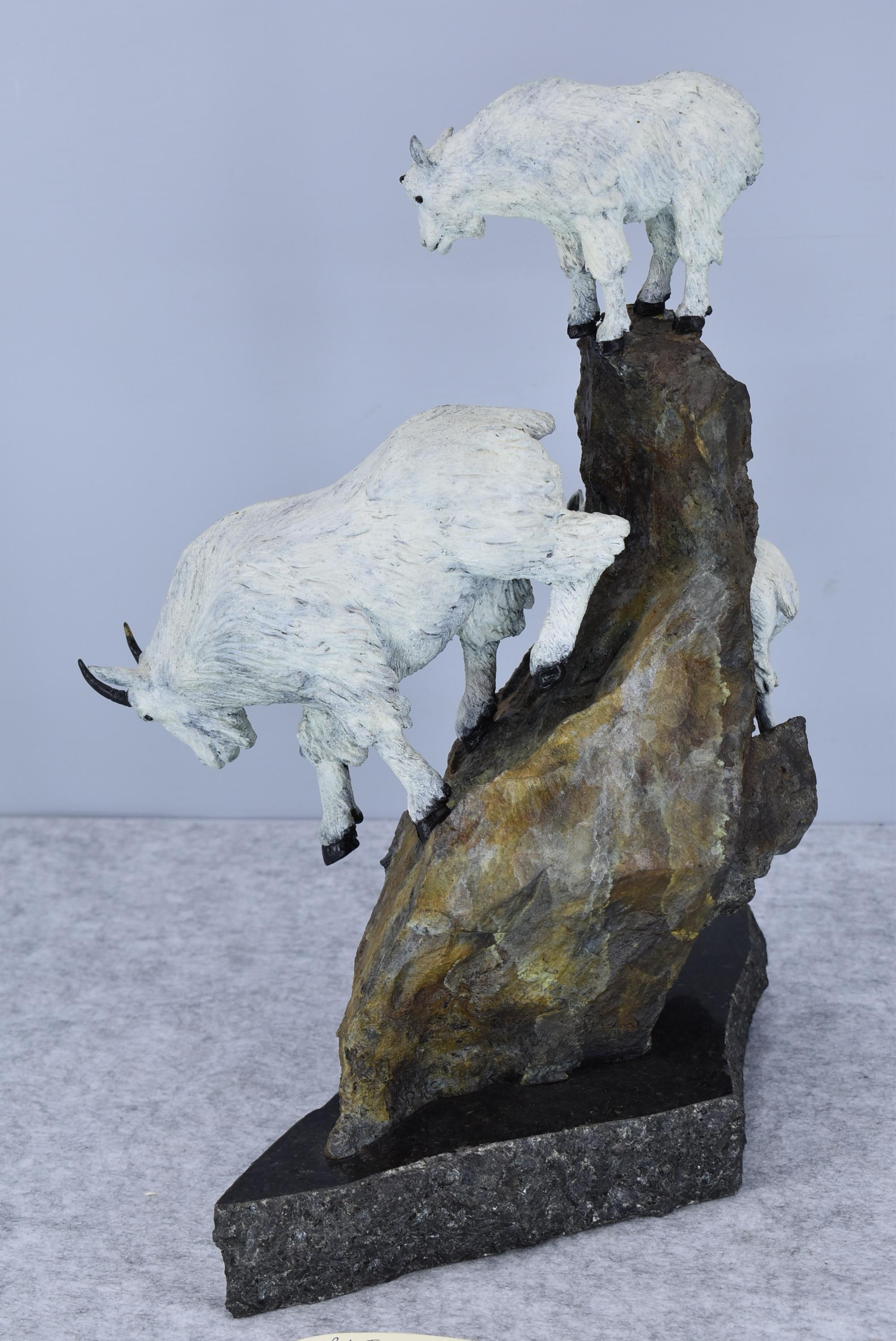 Signed Bronze – “Billy the Kid” of 3 Mountain Goats – By Rick Taylor – 16½” High – Weighs 26.1lbs. –