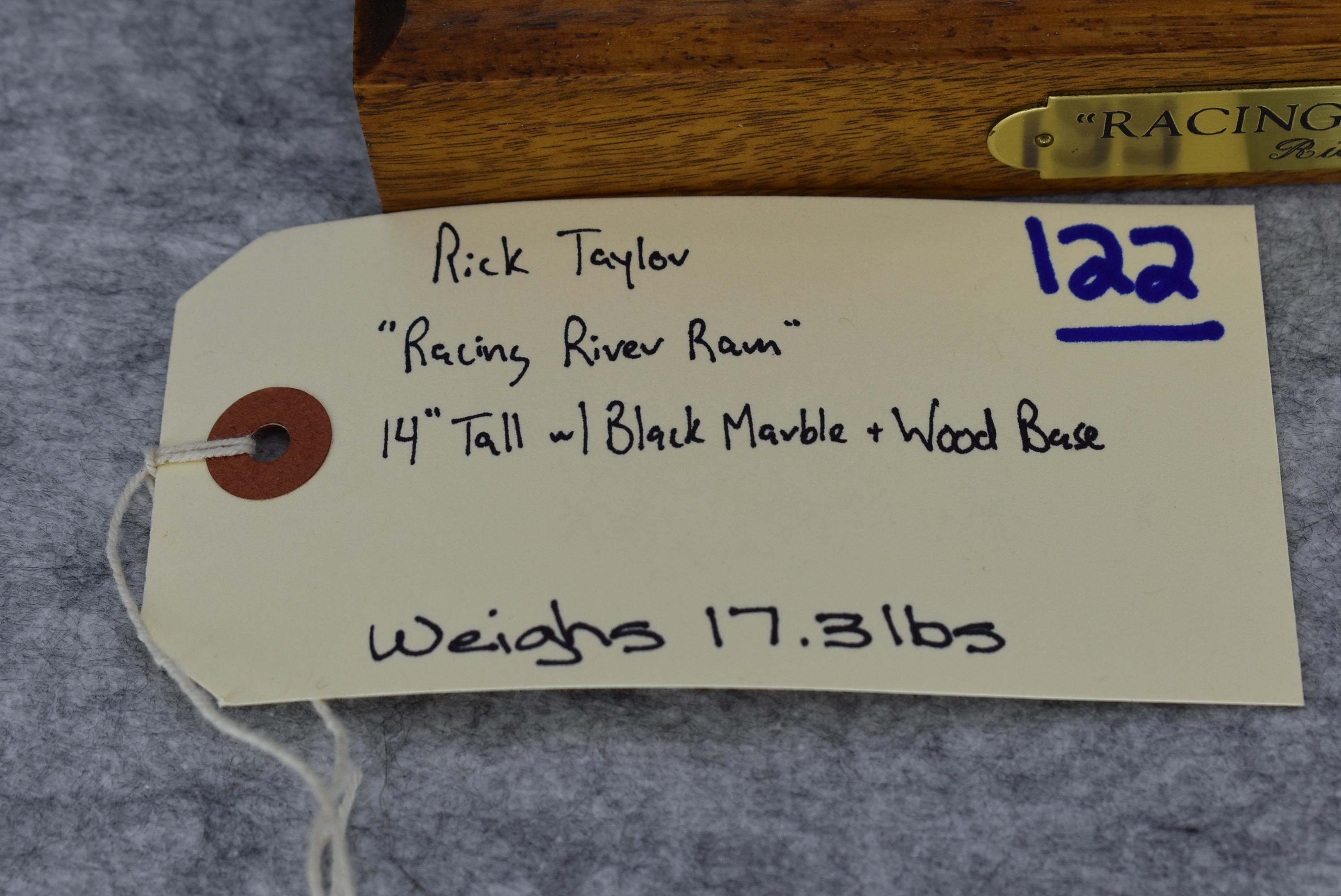 Signed Bronze – “Racing River Ram” of a Single Stone Sheep – By Rick Taylor – 14” High – Weighs 17.3