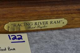 Signed Bronze – “Racing River Ram” of a Single Stone Sheep – By Rick Taylor – 14” High – Weighs 17.3