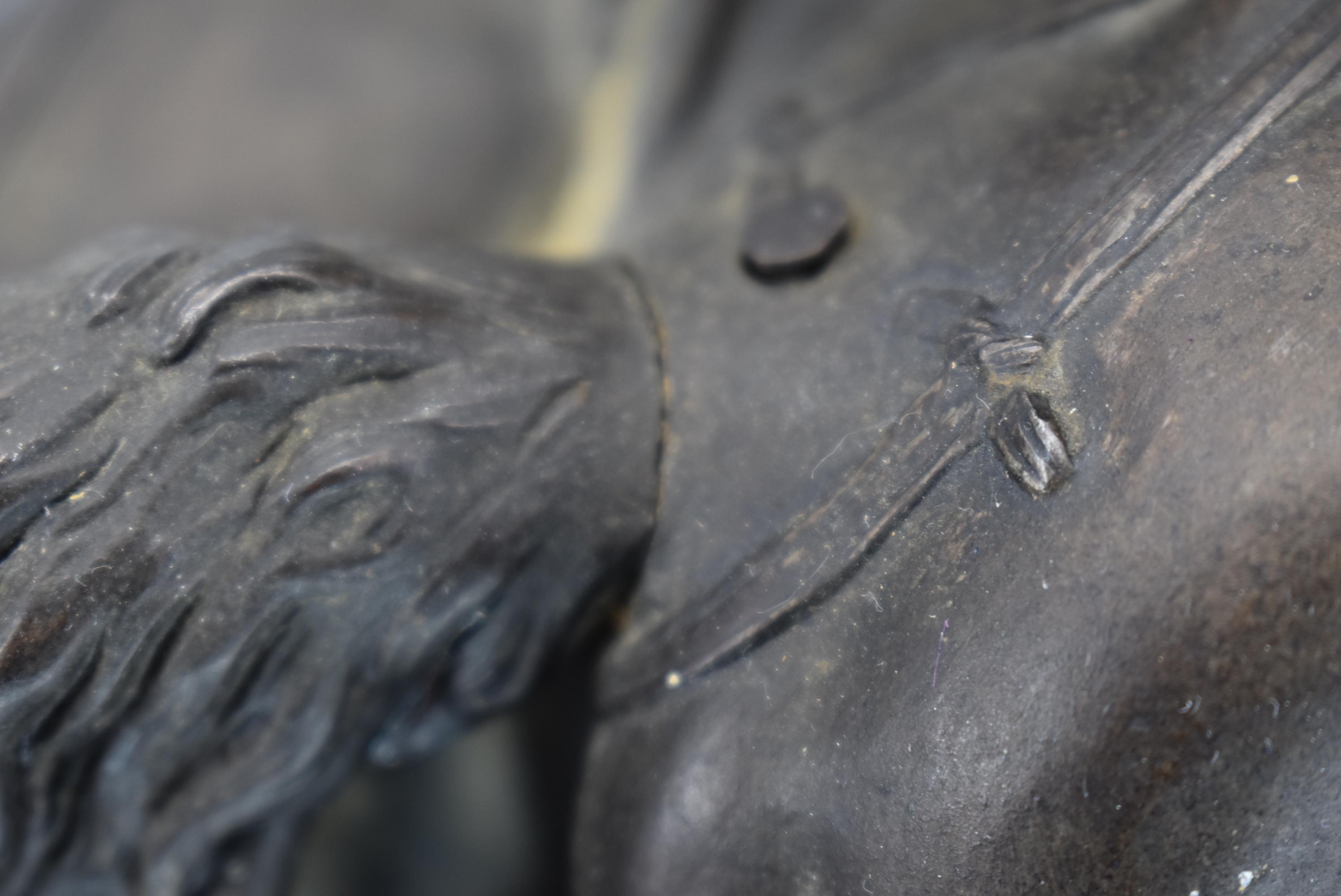 Bronze – Depicts 2 Horseman Being Pursued – Appears to Have No Makers Mark – 20” High & 17” Wide – W