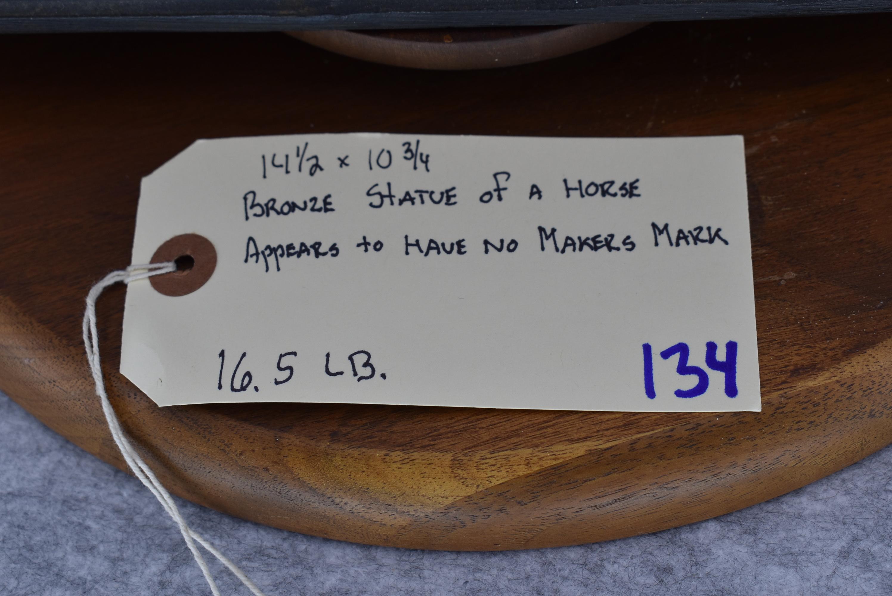 Bronze – Statue of a Horse – Appears to Have No Makers Mark – 14½” High & 10¾” Wide – Weighs 16.5lbs
