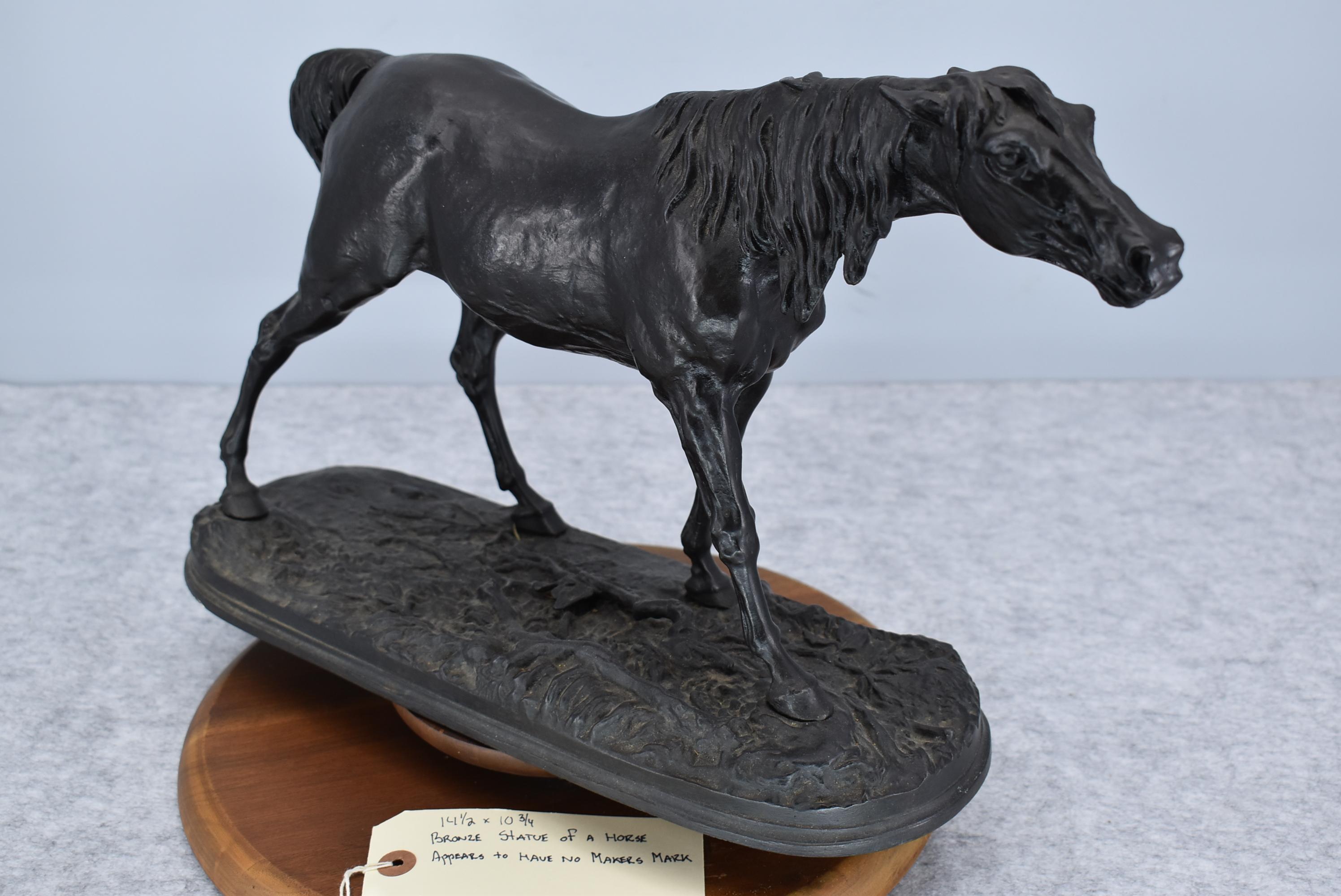 Bronze – Statue of a Horse – Appears to Have No Makers Mark – 14½” High & 10¾” Wide – Weighs 16.5lbs