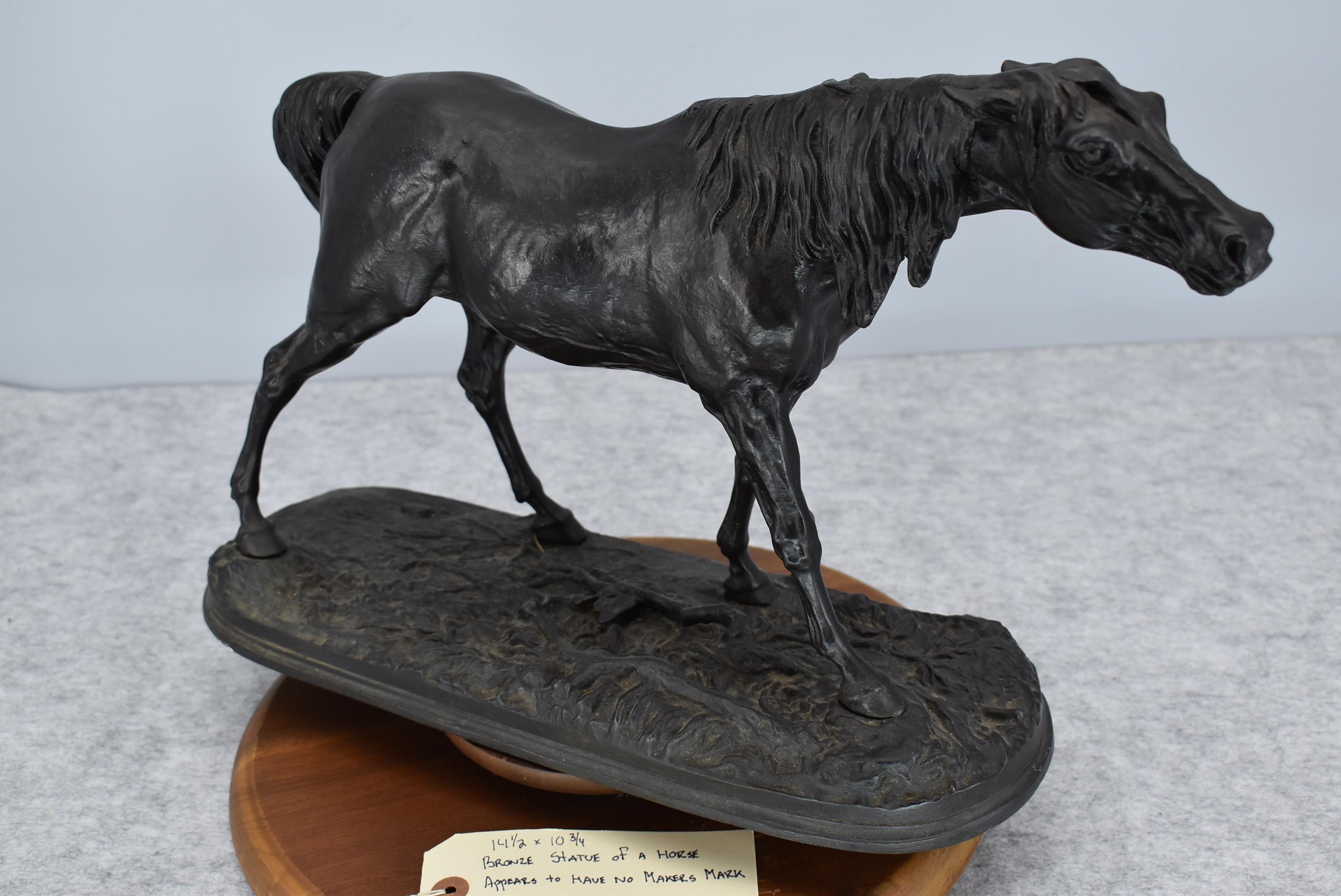 Bronze – Statue of a Horse – Appears to Have No Makers Mark – 14½” High & 10¾” Wide – Weighs 16.5lbs