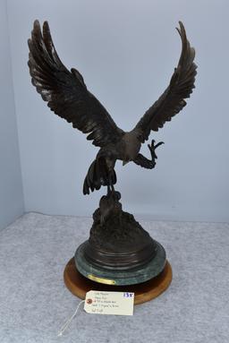 Bronze – “Falcon” – By Jules Moigniez – 26” High – Weighs 32.4lbs – Signed “J. Moigniez” on Bronze –