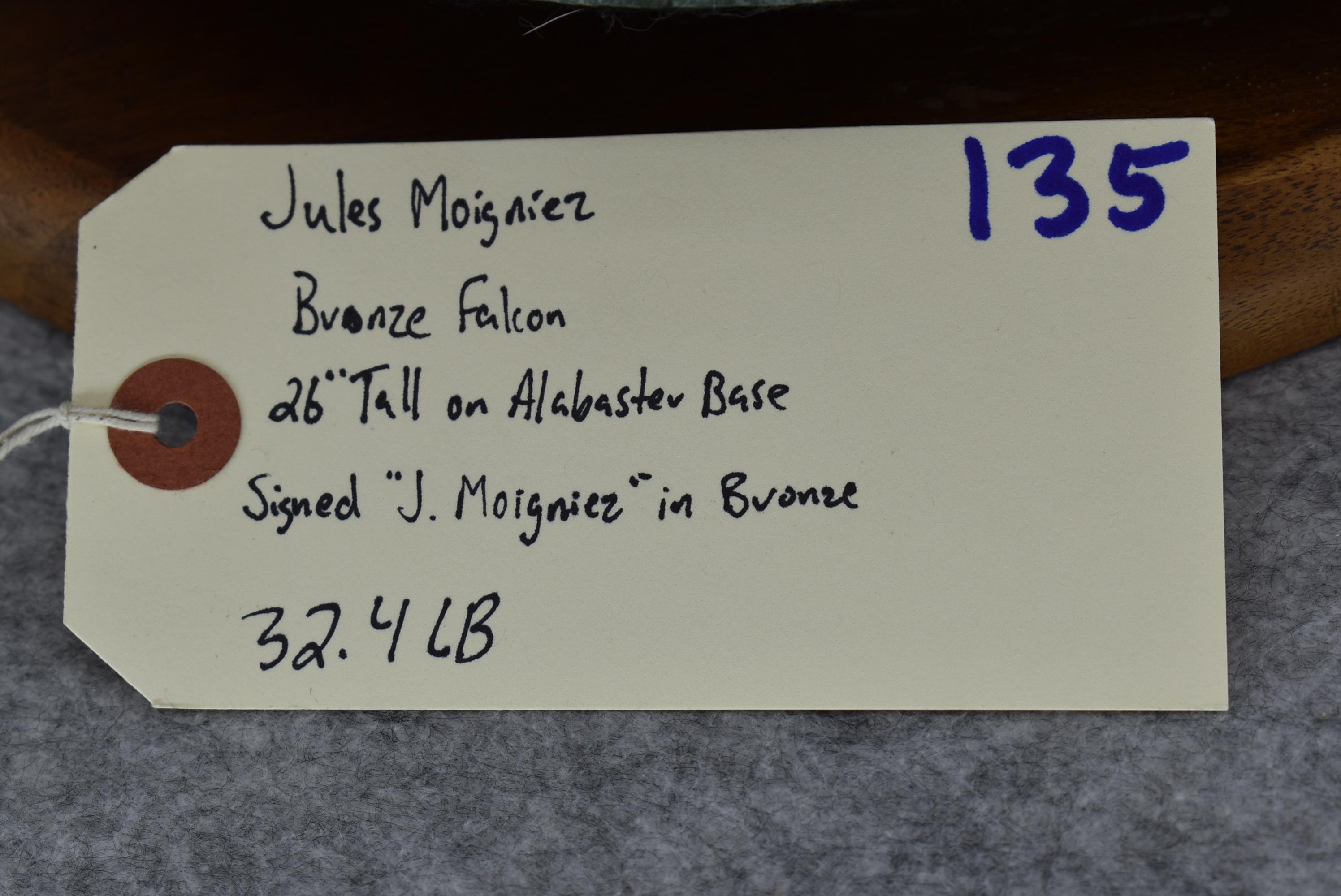 Bronze – “Falcon” – By Jules Moigniez – 26” High – Weighs 32.4lbs – Signed “J. Moigniez” on Bronze –