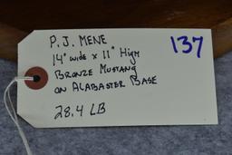 Bronze – Mustang (Single Mustang Horse) – By P. J. Mene – 11” High & 14” Wide – Weighs 28.4lbs – On