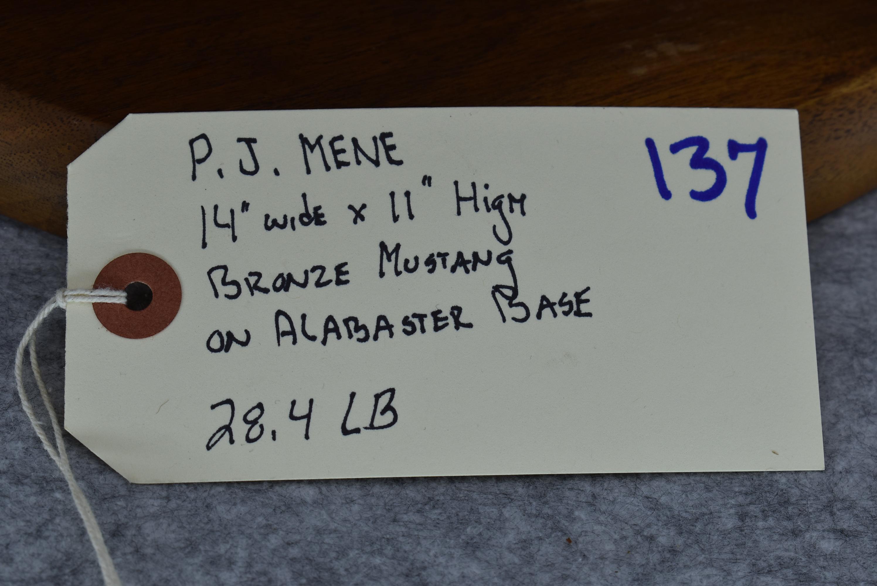 Bronze – Mustang (Single Mustang Horse) – By P. J. Mene – 11” High & 14” Wide – Weighs 28.4lbs – On
