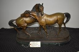 Bronze – Pair of Wild Horses – By P. J. Mene – 1869 – 18” High & 27” Wide – Weighs 101lbs – On Alaba