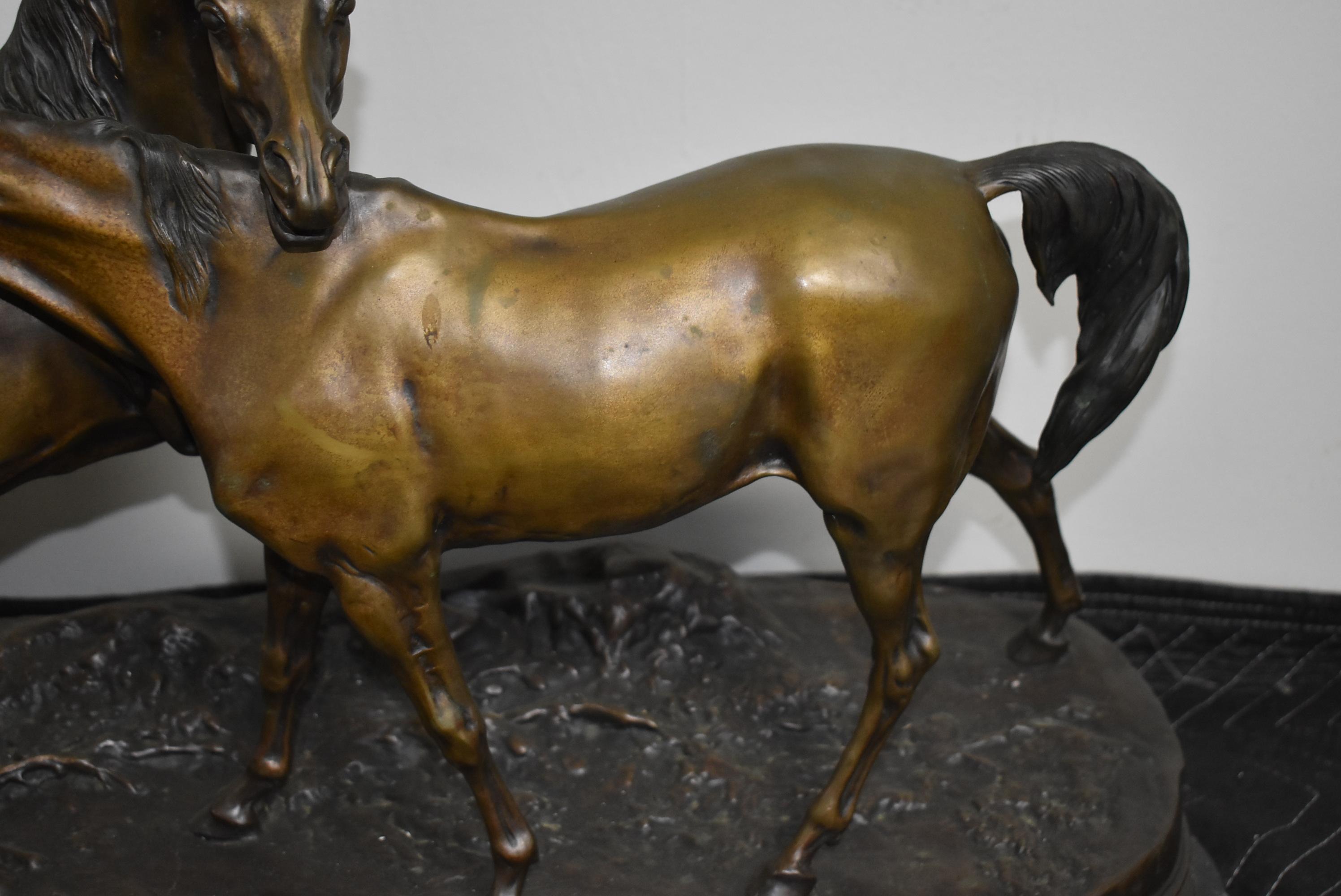 Bronze – Pair of Wild Horses – By P. J. Mene – 1869 – 18” High & 27” Wide – Weighs 101lbs – On Alaba
