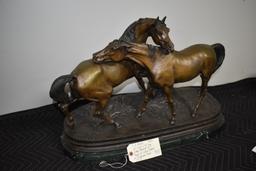 Bronze – Pair of Wild Horses – By P. J. Mene – 1869 – 18” High & 27” Wide – Weighs 101lbs – On Alaba