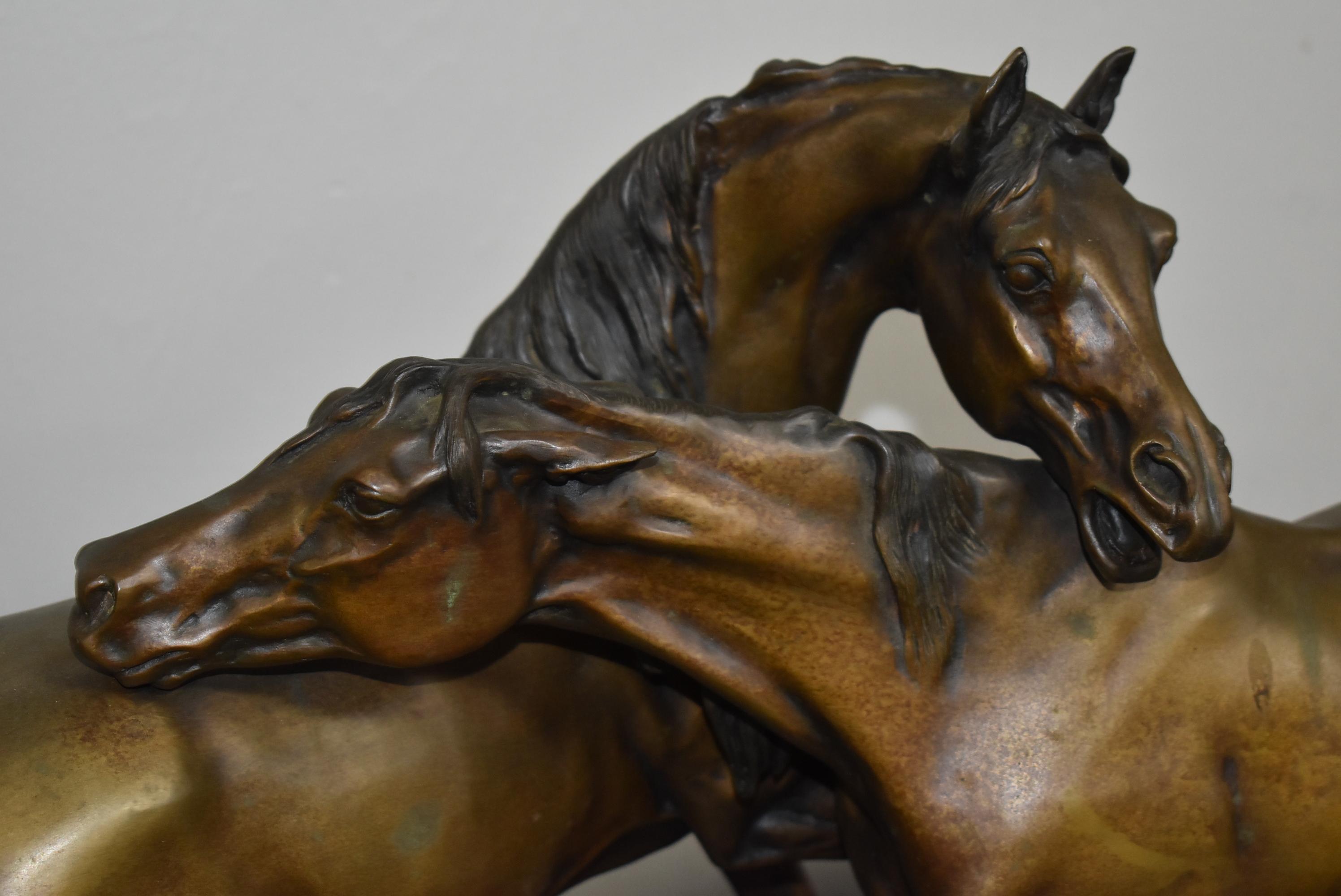 Bronze – Pair of Wild Horses – By P. J. Mene – 1869 – 18” High & 27” Wide – Weighs 101lbs – On Alaba
