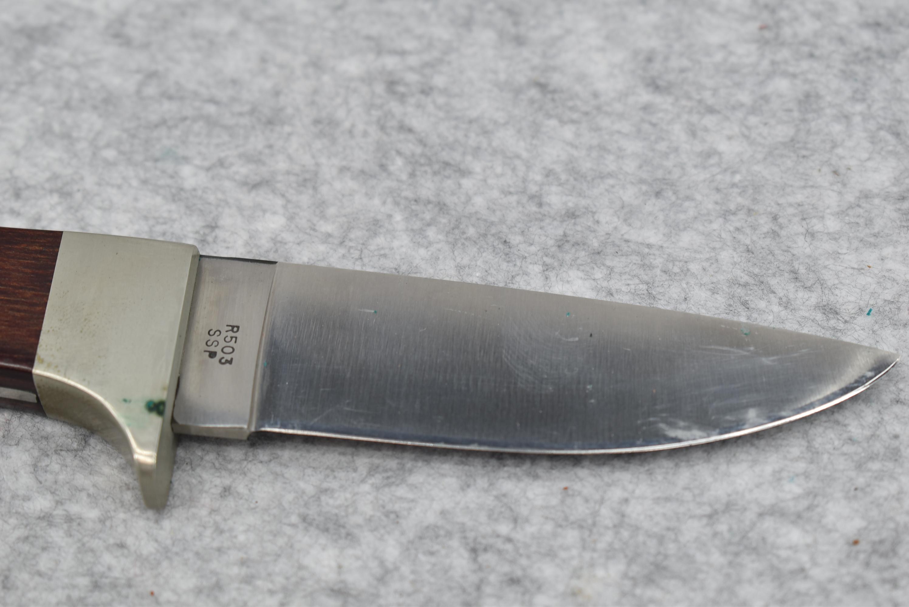 Case XX – R503 SSP 5-Dot – “Arapaho” Indian Fixed Blade Knife – w/Wood Handle – w/Case XX Leather To