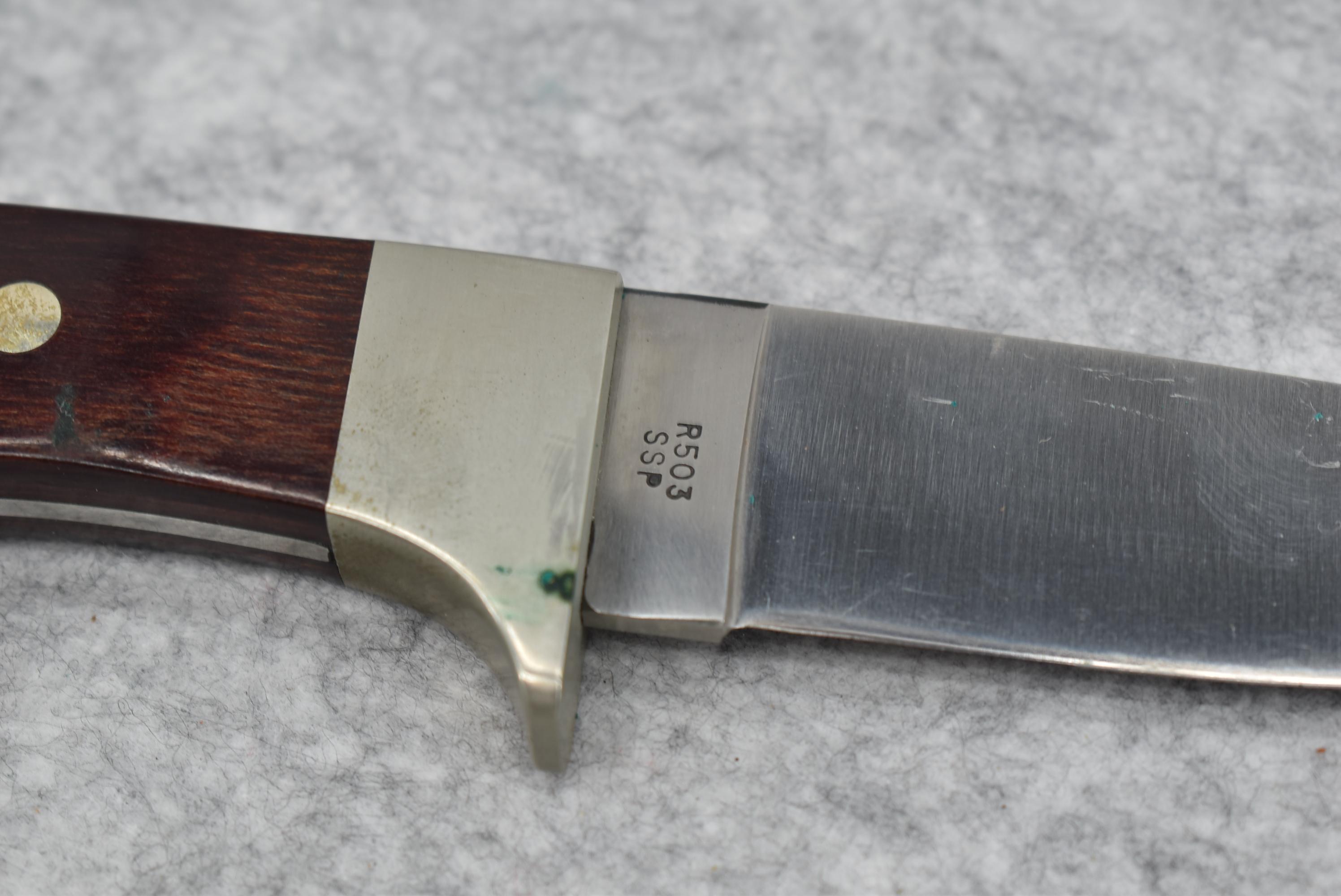 Case XX – R503 SSP 5-Dot – “Arapaho” Indian Fixed Blade Knife – w/Wood Handle – w/Case XX Leather To
